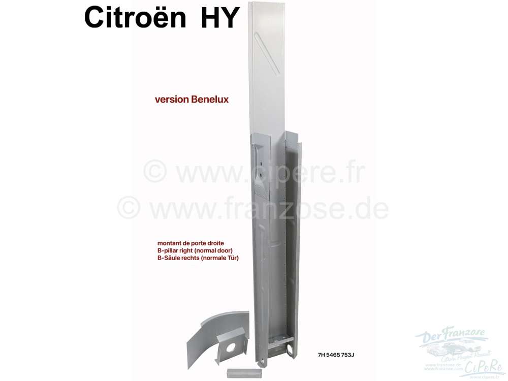 Alle - montant de porte droite, Citroën HY version Benelux, refabrication avec les renforts int�
