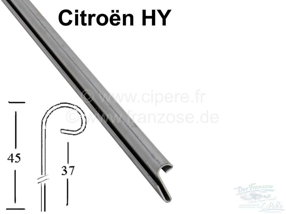 Alle - rail de charnière (partie femelle), Citroën HY, charnière type Yoder pour capot moteur,