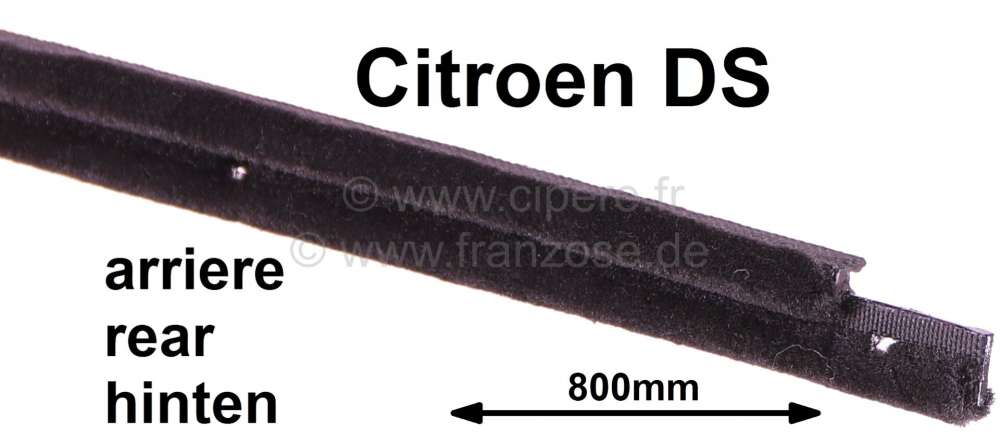 Citroen-DS-11CV-HY - porte arrière, Citroën DS, lèche-vitre intérieur de porte arrière, feutre, l'unité