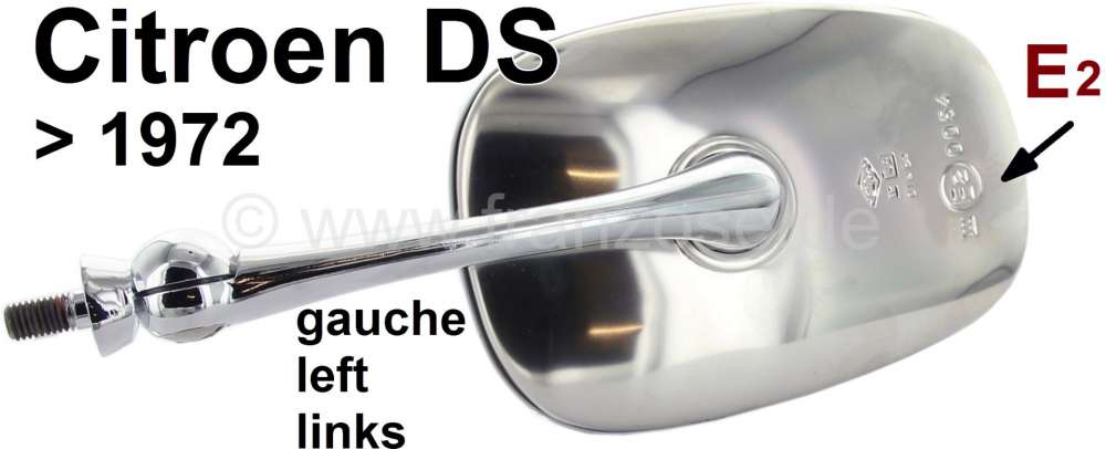 Renault - rétroviseur extérieur, Citroën DS jusque de 1972, rétroviseur de porte gauche. Citroen