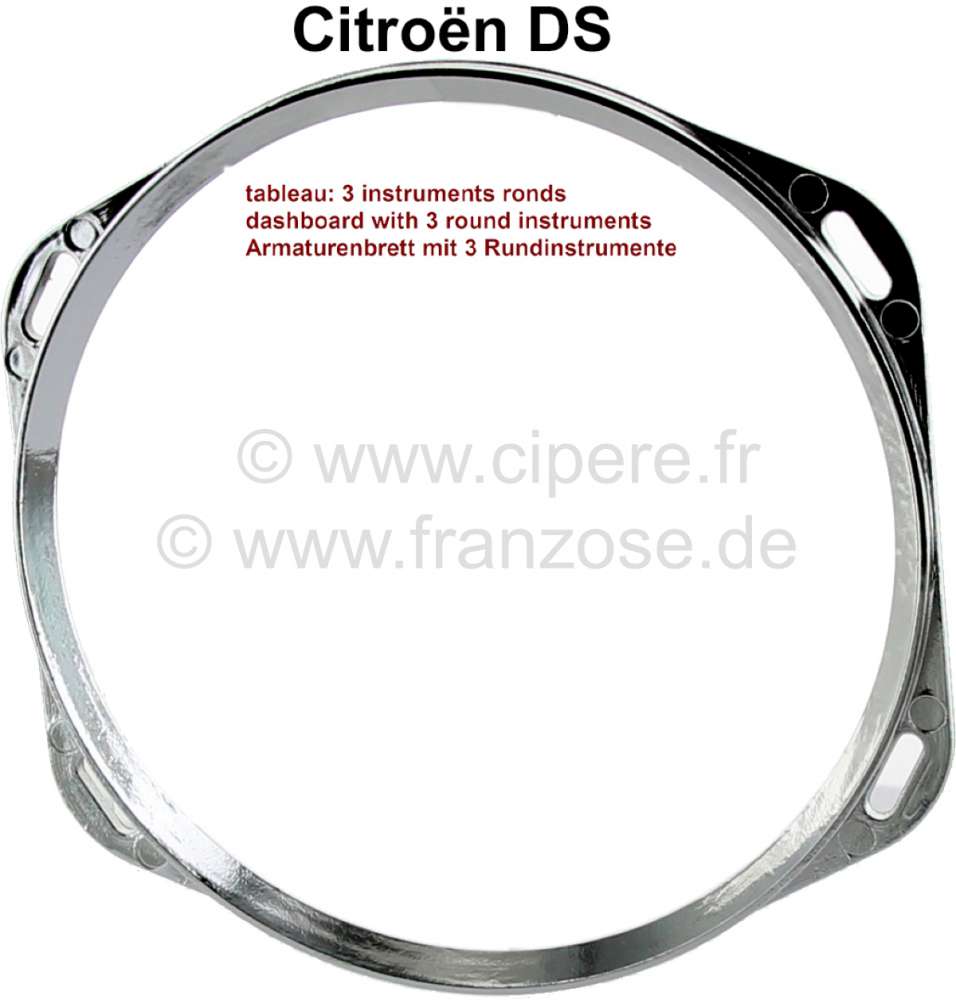 Citroen-DS-11CV-HY - tableau de bord, Citroën DS à partir de 09.1969, baguette enjoliveur en plastique chrom�