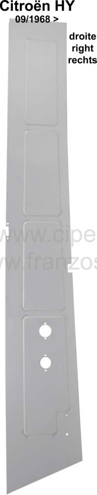 Citroen-DS-11CV-HY - tôle de façade latérale arrière droite, Citroën HY à partir de 09.1963, sur toute la