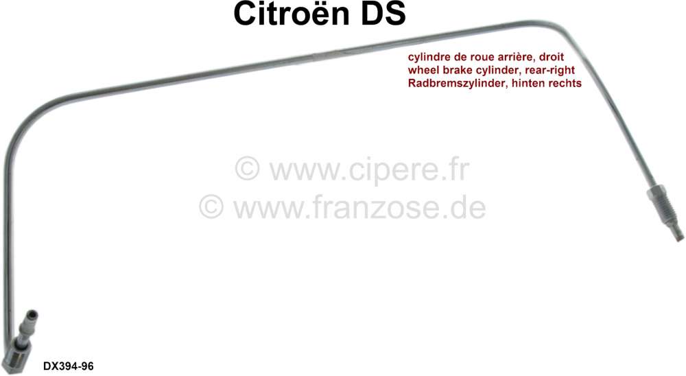 Citroen-2CV - tube de frein au cylindre de roue arrière droit, Citroën DS, n° d'origine DX 394-42, lo