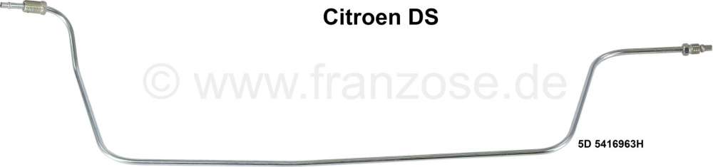 Citroen-DS-11CV-HY - tube de frein, Citroën DS, entre le raccord 3 voies côté gauche et l'étrier droit, n°