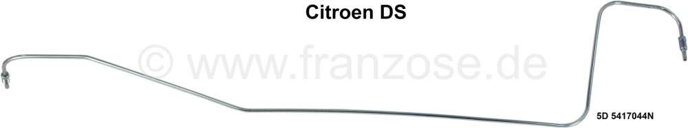 Citroen-DS-11CV-HY - tube de frein, Citroën DS, entre le raccord 3 voies côté gauche et le pédalo de frein,