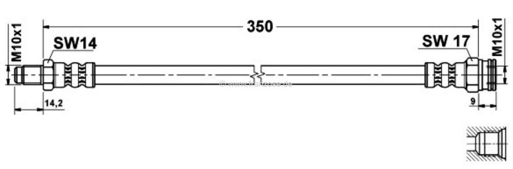 Sonstige-Citroen - flexible de frein avant droite, Visa toutes, longueur 370mm