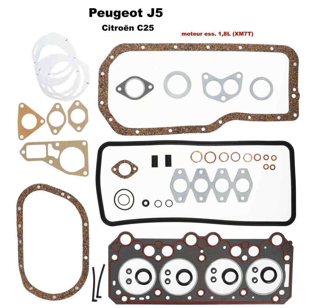 Renault - pochette moteur, Peugeot J5 et Citroën C25 de 11.1981 à 02.1994, moteur ess. 1,8L type X