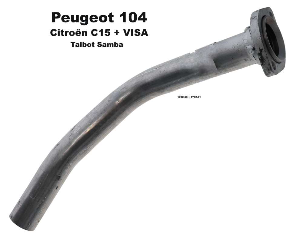 Sonstige-Citroen - tube de descente d'échappement, Peugeot 104 0,9L - 1,4L, Citroën C15  1,0L + 1,1L, Visa 