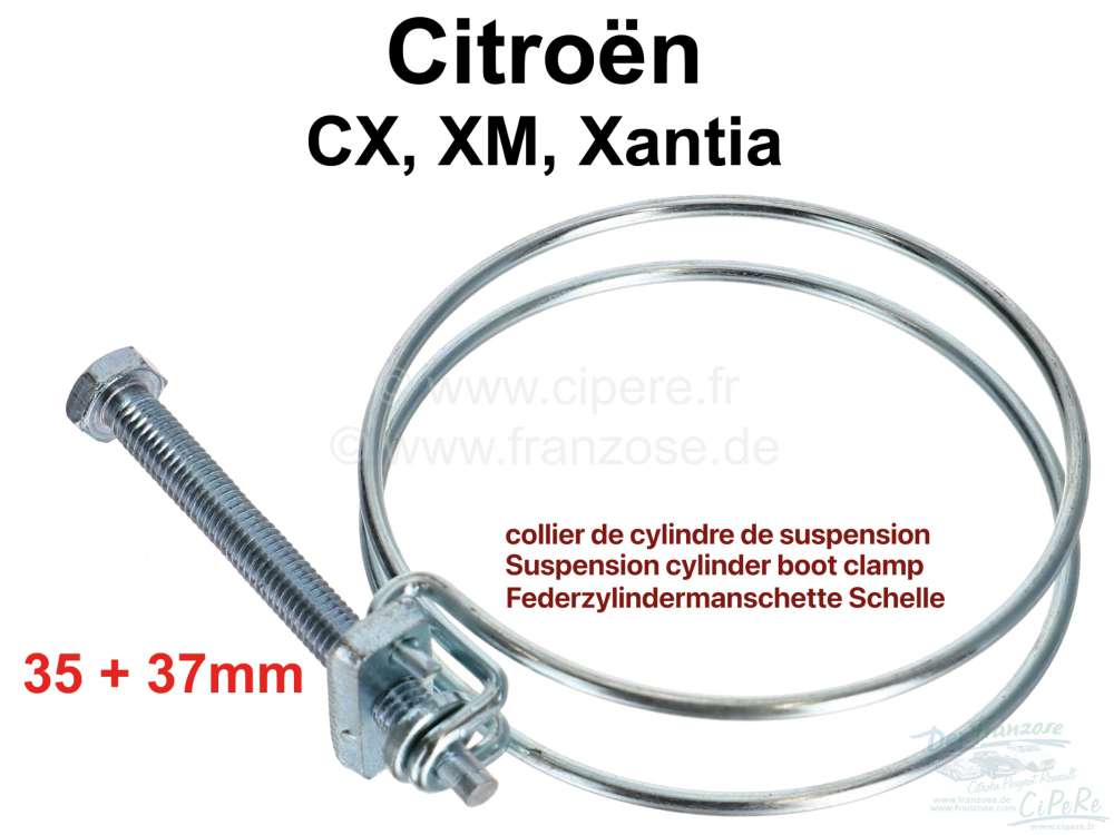 Alle - collier de cylindre de suspension, Citroën CX, XM, Xantia, diamètre 35-37mm, fixation po