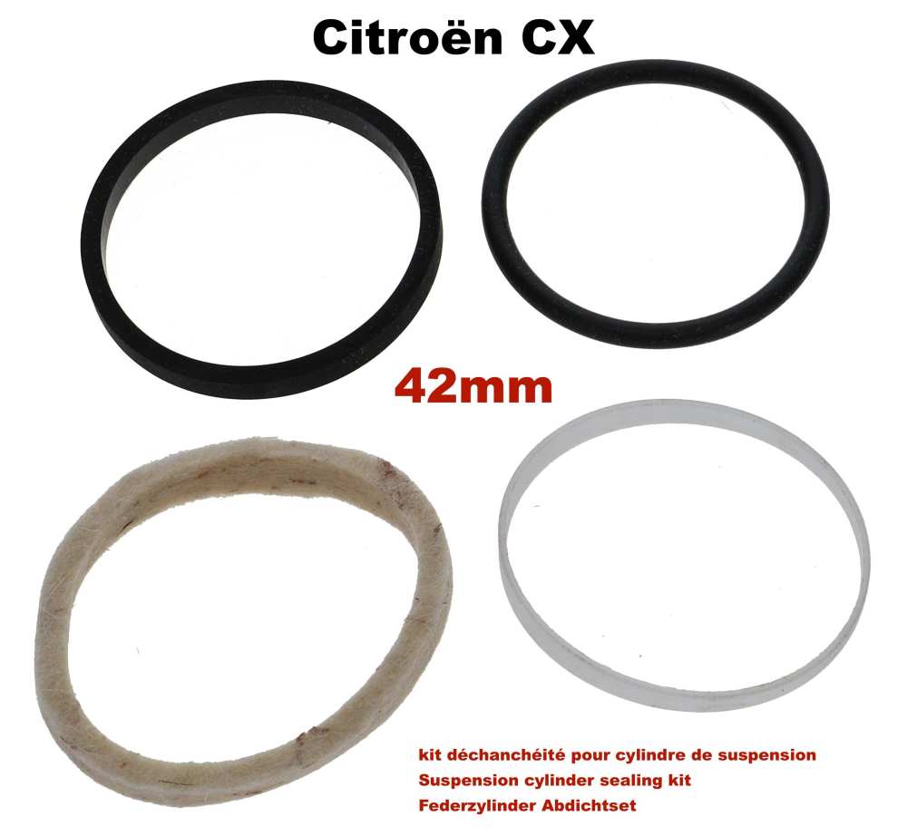 Sonstige-Citroen - kit d'échanchéité pour cylindre de suspension, Citroën CX, joints pour vérin de 42mm 