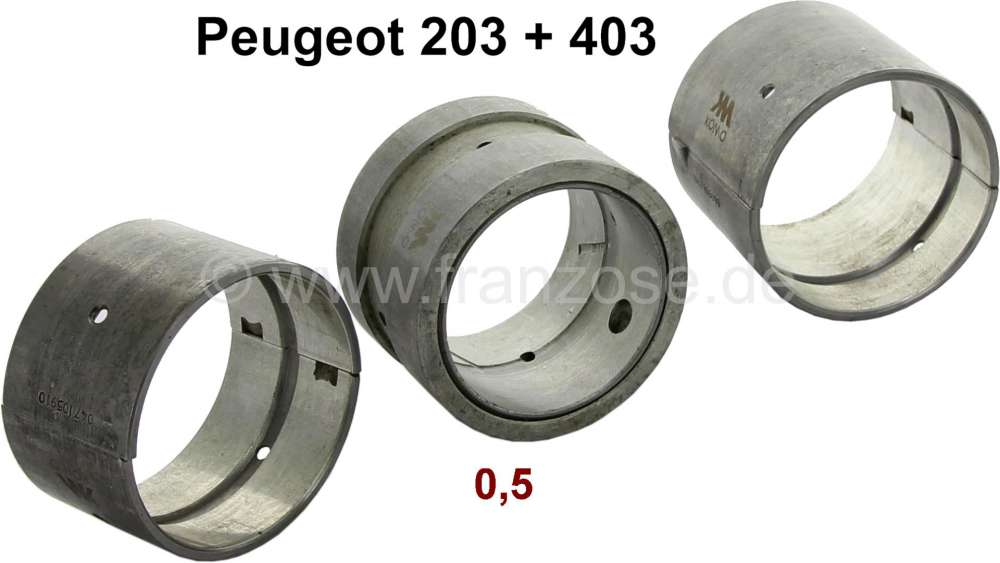 Peugeot - coussinet de vilebrequin, 2ème surcote (0,50), Peugeot 203 et 403, diam 44,5/50,5/49,50mm