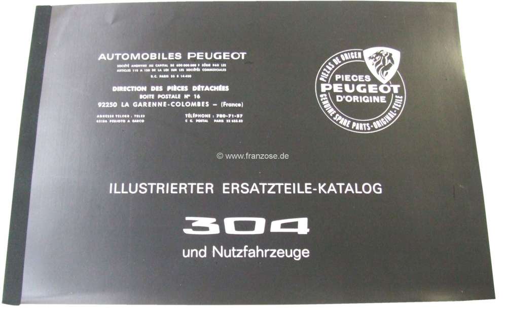 Alle - livre en allemand: catalogue de pièces détachées, Peugeot 304