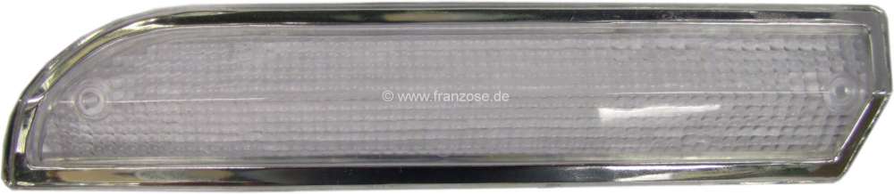 Peugeot - cabochon de clignotant, Peugeot 504, blanc, gauche, complet, cadre chrome