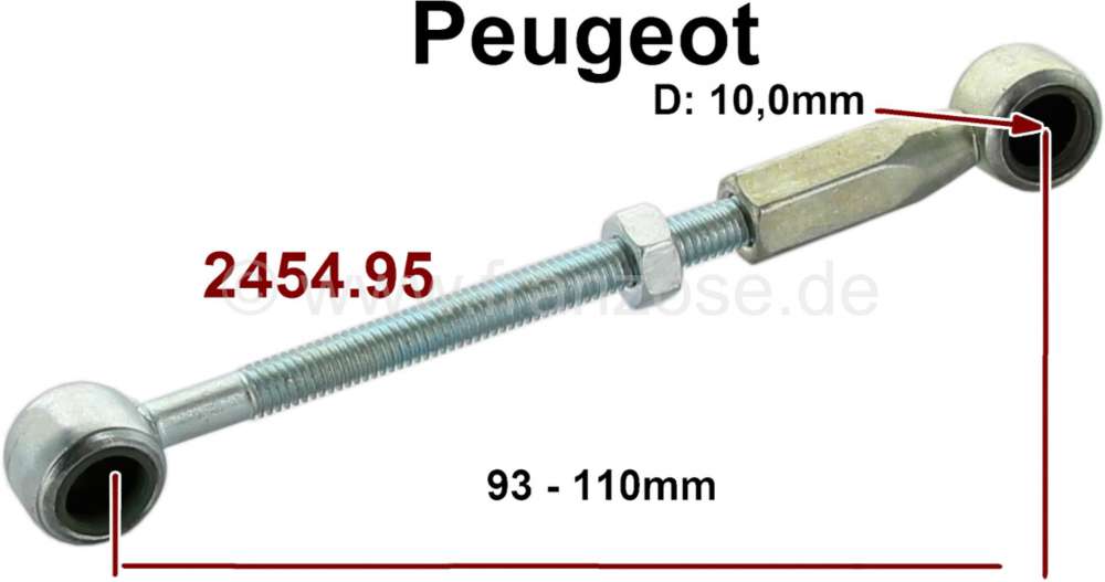 Peugeot - kit de réparation de commande de vitesses, Peugeot, biellette pour rotule de diamètre 10