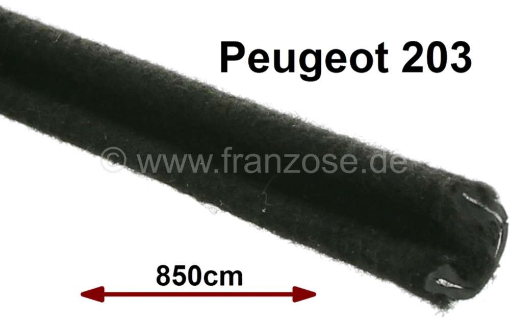 Peugeot - coulisse de vitre, Peugeot 203, pour glaces latérales, longueur 8,5m