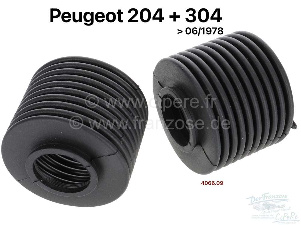 Alle - pare-poussière de direction, Peugeot 204, 304 jusque 06.1978, la paire, n° d'origine 406