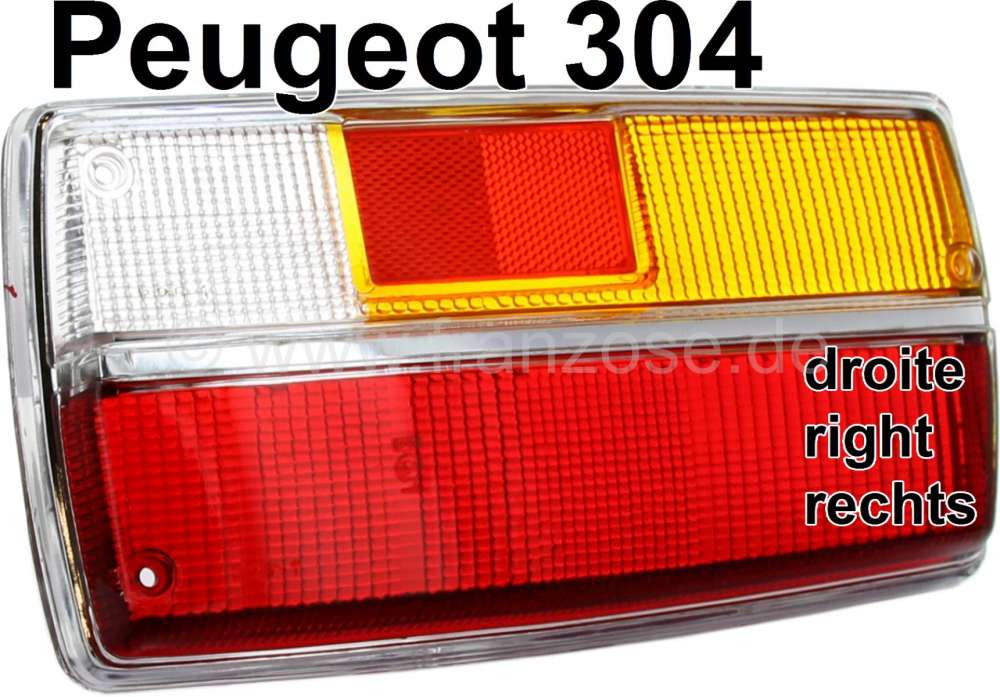 Citroen-DS-11CV-HY - cabochon de feu arrière, Peugeot 304 berline après Salon 1972, droite en une partie, bor
