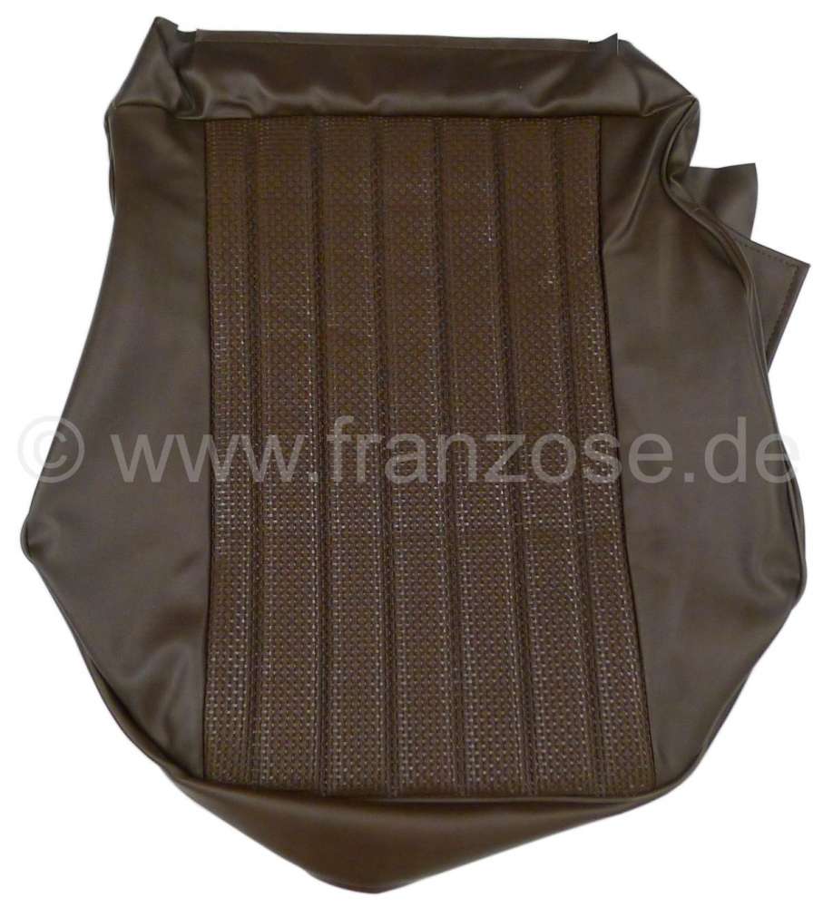 Sonstige-Citroen - habillage d'assise de siège avant, simili brun foncé, structure paille, Peugeot 504, pi�