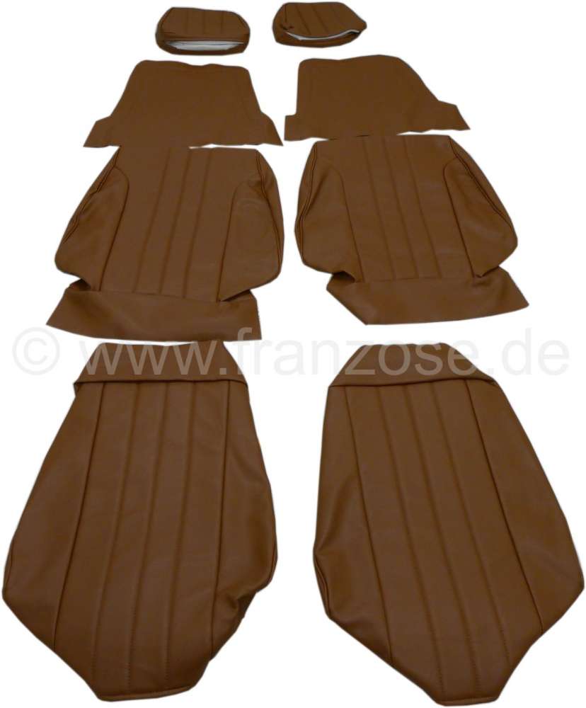 Citroen-2CV - habillages de sièges, Peugeot 304 cabriolet, garnitures pour 2 sièges avant, skai marron