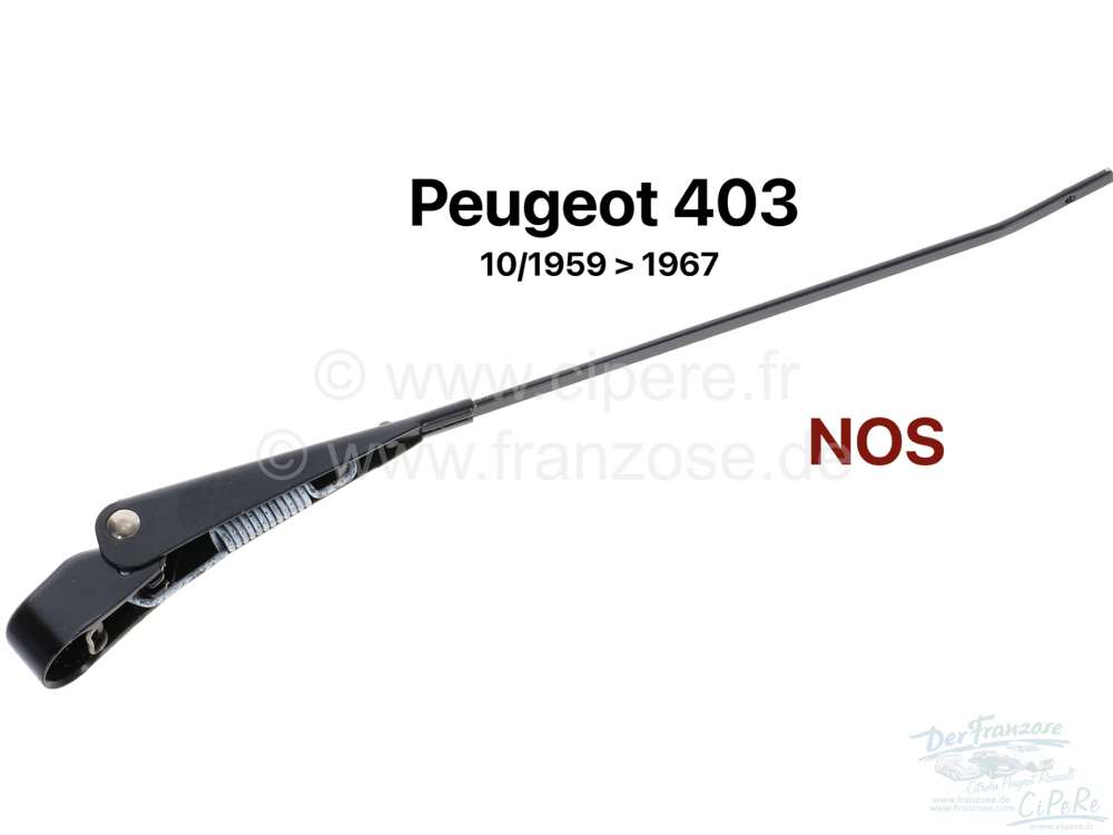 Alle - P403, bras d'essuie-glace noir. Peugeot 403, de l'année de construction 10/1959 à 1967. 