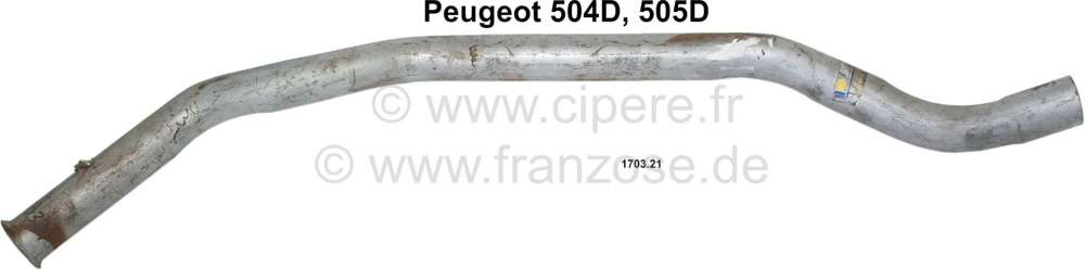 Renault - tube d'échappement avant, Peugeot 504 moteur 2,3D de 09.1977 à 10.1982, type XD2, et Peu