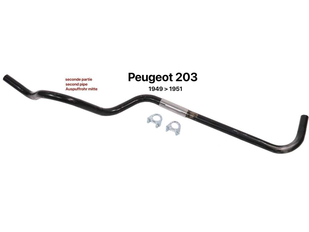 Renault - tube d'échappement milieu (seconde partie), Peugeot 203 berline de 1949 à 1951