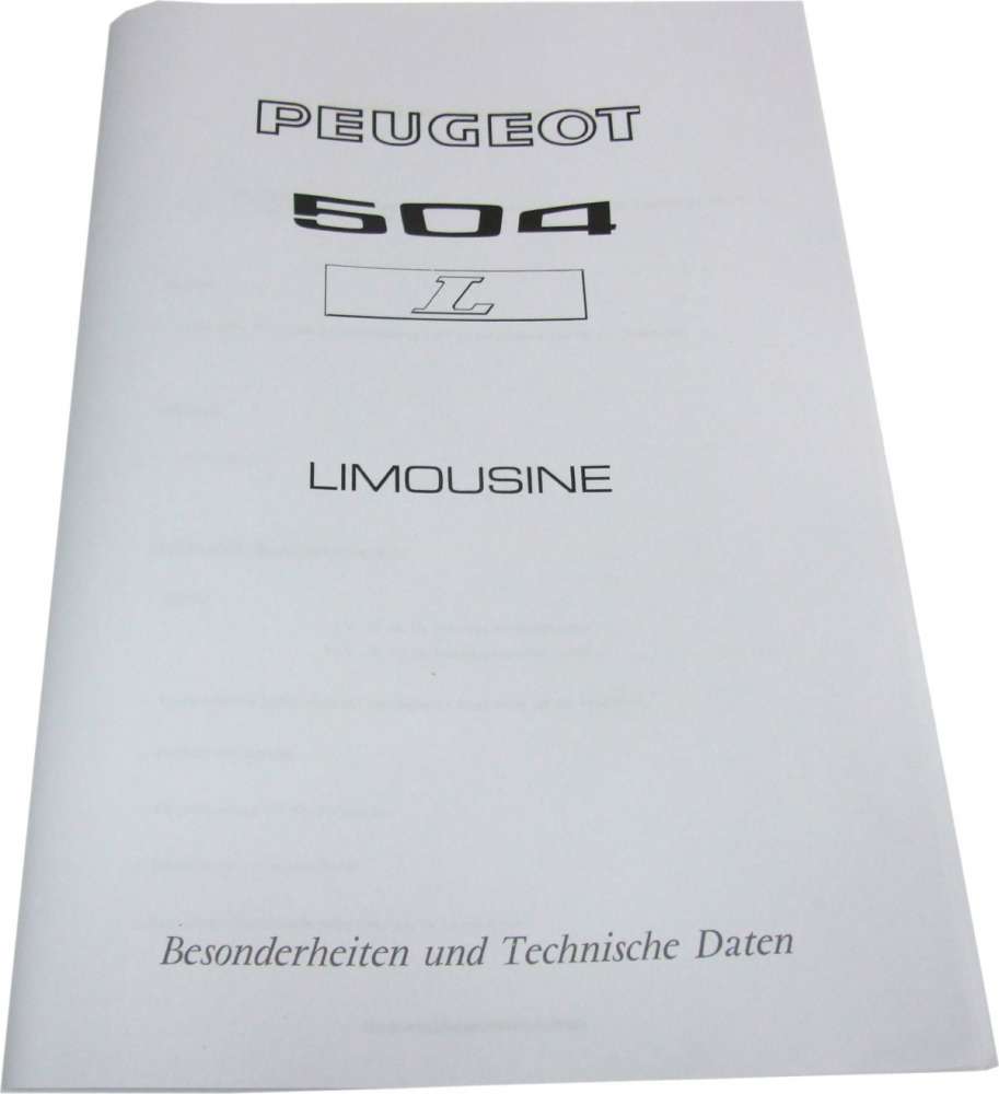 Renault - livre en allemand: Technische Daten + Besonderheiten ,Peugeot 504L, 48 pages