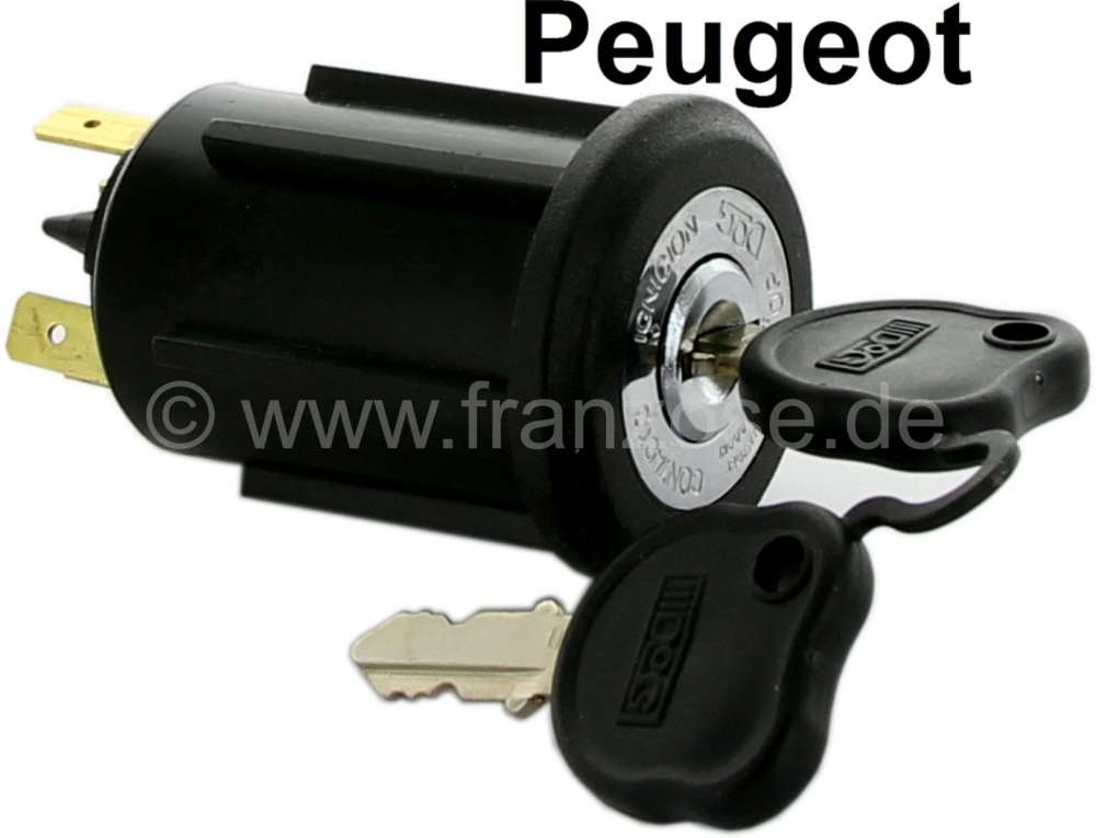 Alle - contacteur à clé de démarrage, Peugeot 403, 404, 504, sans antivol de direction, refabr