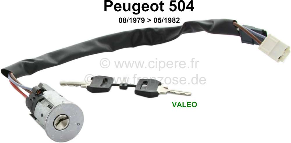 Alle - contacteur à clé de démarrage, Peugeot 504 1,8  2,0l. de 08.1979 à 05.1982