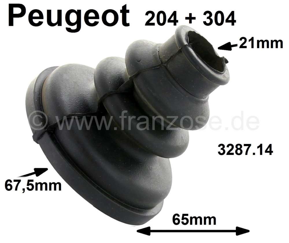 Alle - gaine de cardan, Peugeot 204, 304, côté boîte, diamètres 21mm + 67,5mm, longueur 65mm,