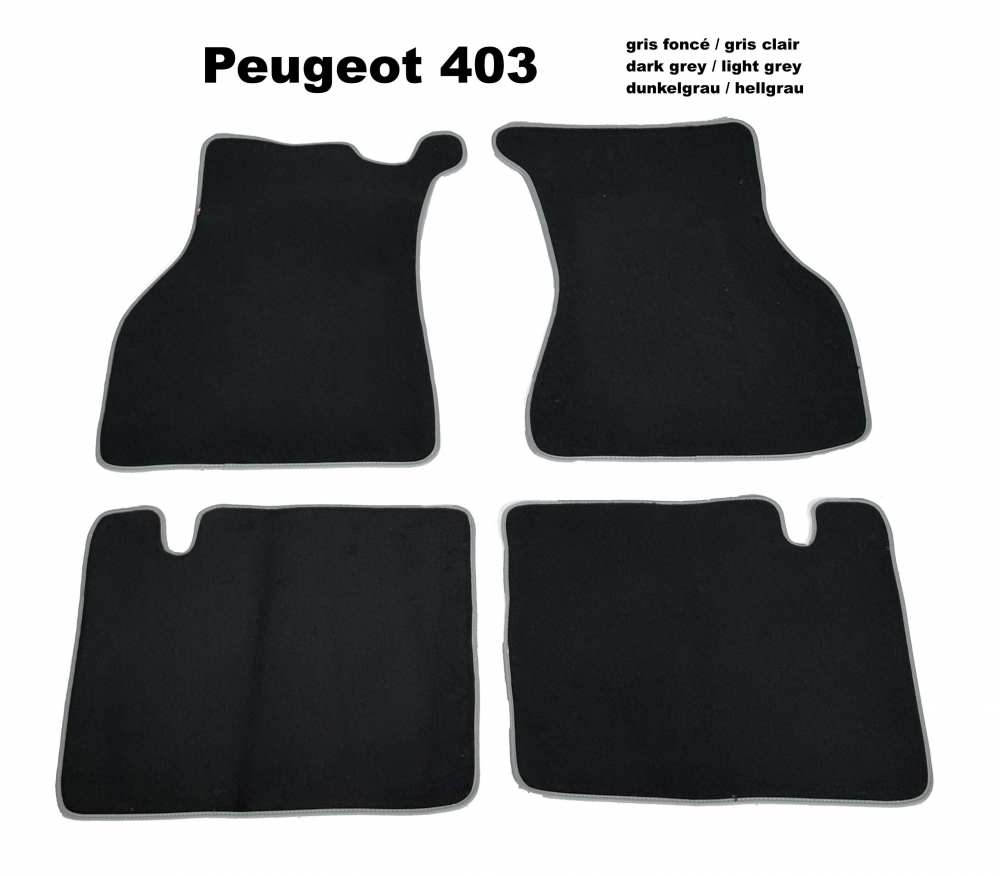 Peugeot - tapis de sol, Peugeot 403, kit moquette gris foncé de très haute qualité (excellence - 