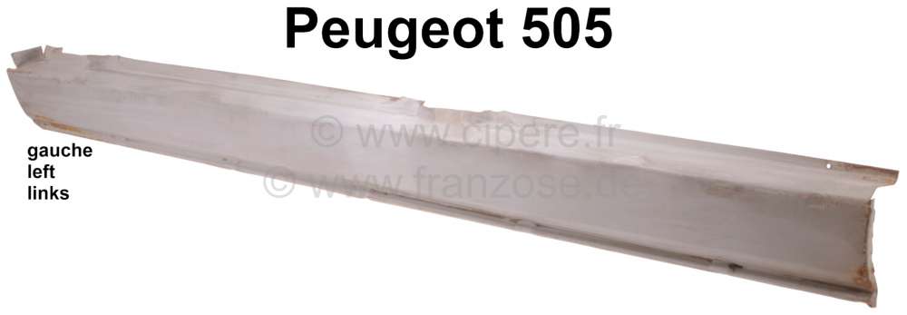 Peugeot - tôle de longeron gauche, Peugeot 505, stock ancien qui peut avoir de la rouille superfici
