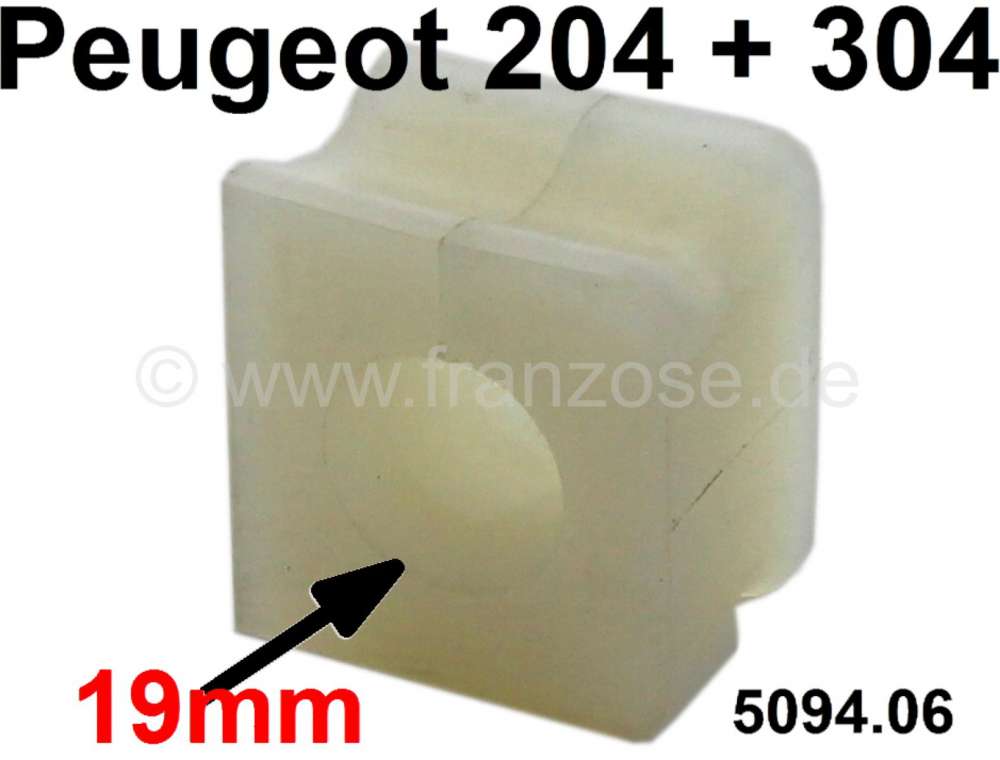 Peugeot - caoutchouc de barre stabilisatrice, Peugeot 204 et 304, diam. 19mm, 42,5x40x38mm, n° d'or