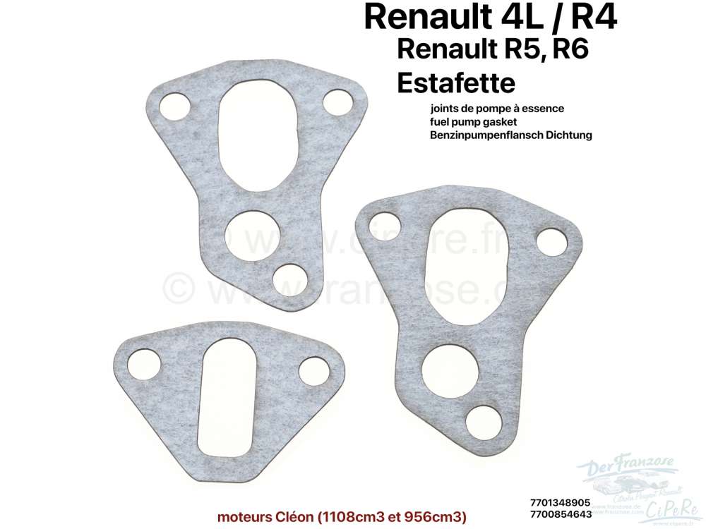 JOINTS DE POMPE A EAU, les 2 - RENAULT R4, R5, R6