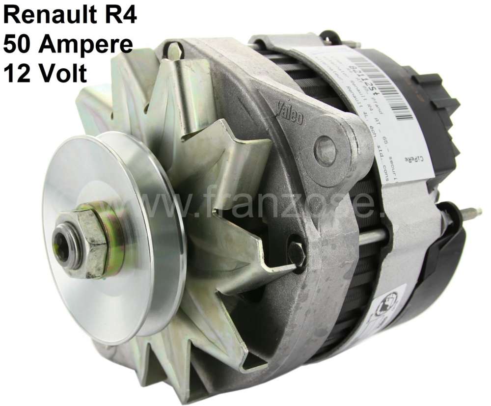 Alle - alternateur, Renault 4L moteur Billancourt, 845cm3,  R6 (845cm3), 12 volts, 50 ampères, m
