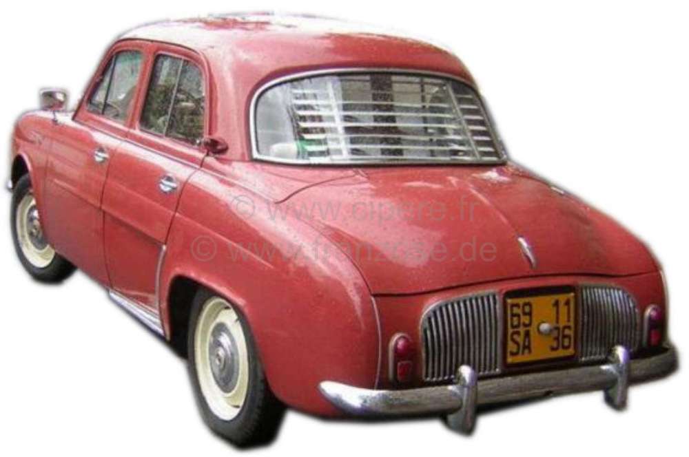 Renault - store venitien Gradulux, Renault Dauphine, store à lamelles en aluminium pour lunette arr