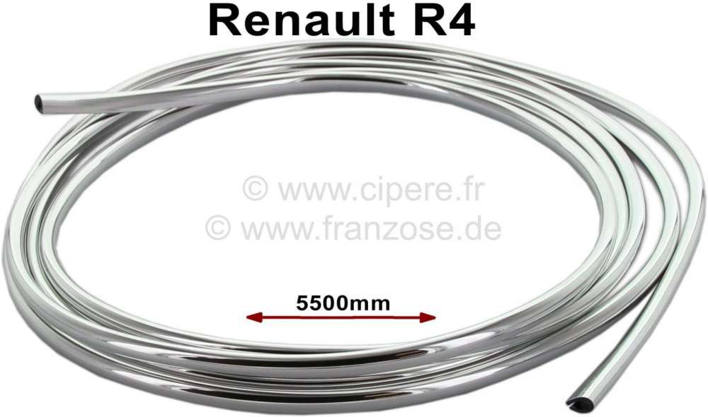 Peugeot - baguette sur gouttière de toit, Renault 4L, longueur env. 550cm, chrome