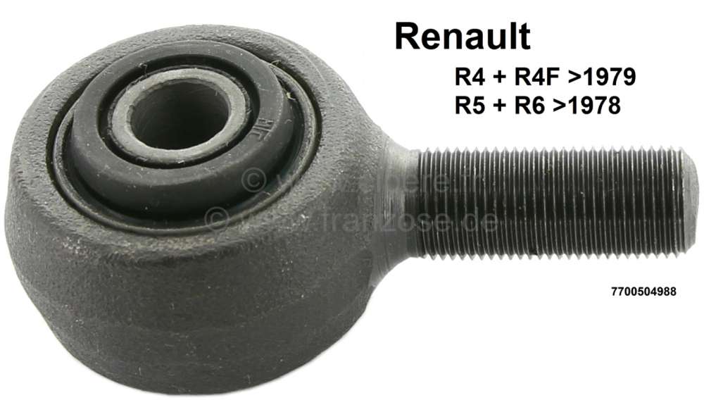 Renault - embout de barre de direction, Renault 4L jusque 1979, R5, R6, identique droite ou gauche, 