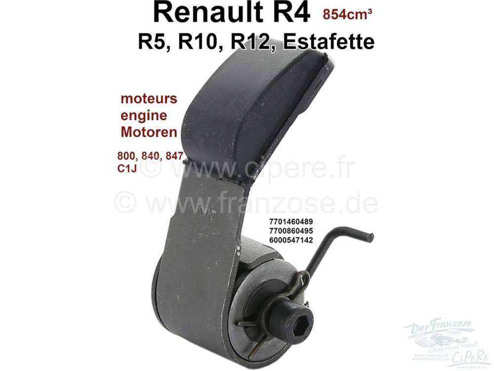 Renault - tendeur de chaîne de distribution, Renault R4 854cm³, R5, R10, R12, Estafette, Twingo, m