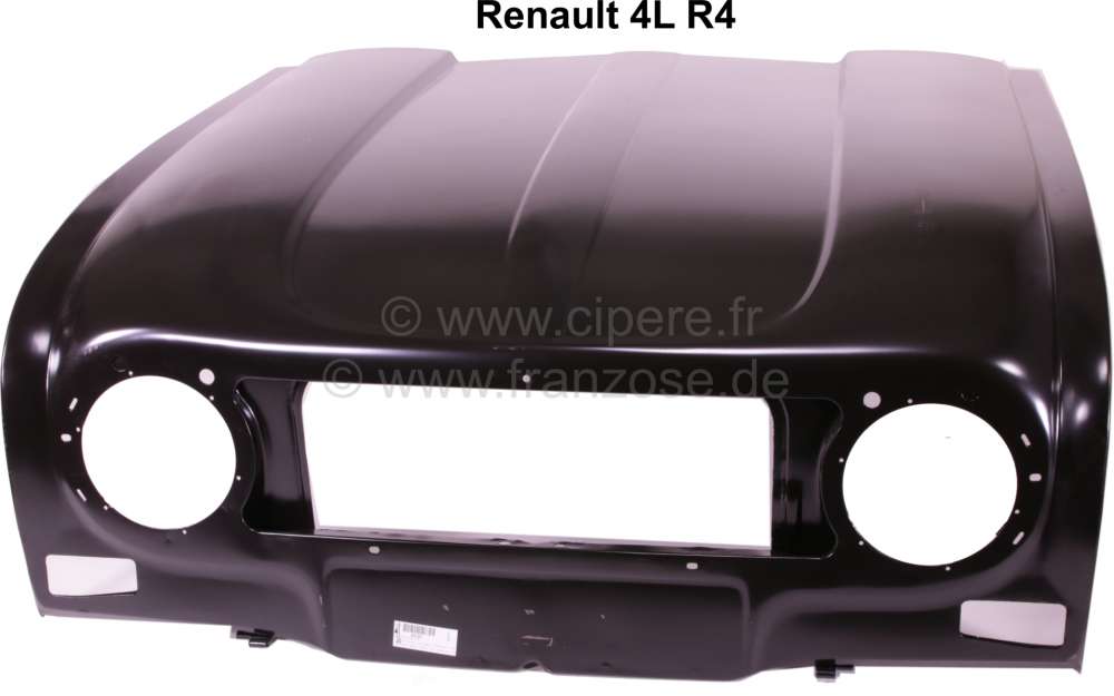 Renault - capot moteur, Renault 4L, clignotants rectangulaires, fermé sous la calandre. ATTENTION :