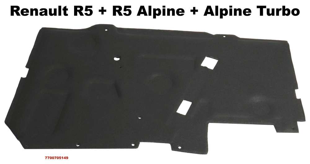 Renault - insonorisant de capot moteur, Renault R5 phase 1, R5 Alpine et Alpine Turbo compris, n° d