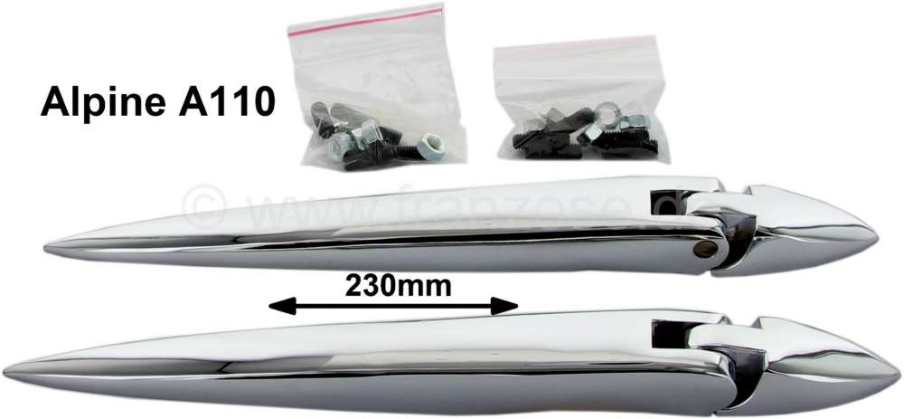 Renault - charnière de couvercle de coffre, Renault Alpine A110, la paire