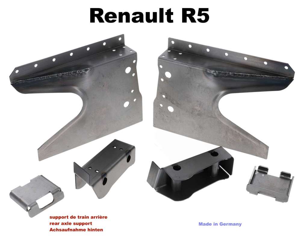 Renault - support de train arrière, Renault R5, tôle de réparation pour côté droit et gauche, c
