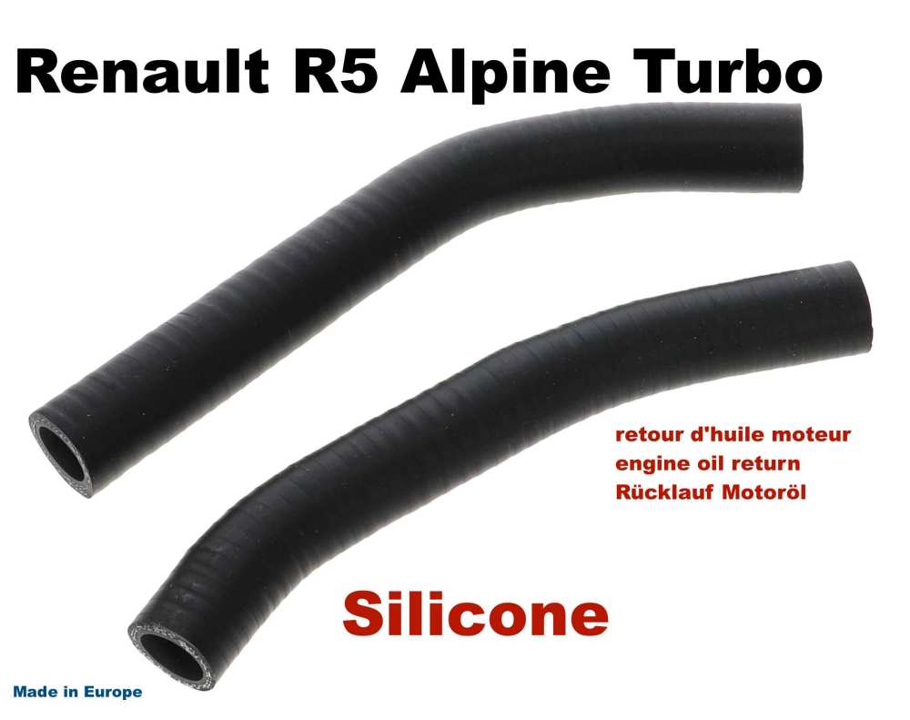 Alle - kit durites - retour d'huile moteur, Renault R5 Alpine Turbo