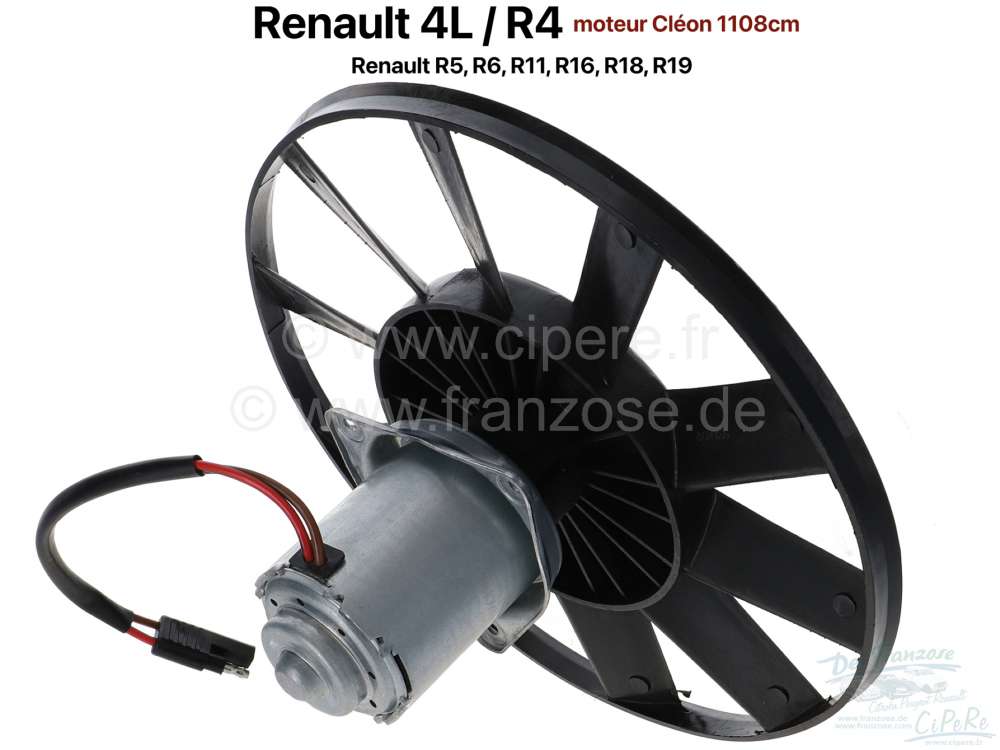 Renault - ventilateur, Renault 4L moteur Cléon 1108cm3, moteur avec l'hélice, également R5, R6, R