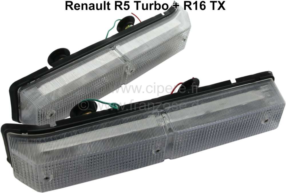 Renault - clignotant avant, Renault R5 Turbo et R16 TX, Venturi, la paire, refabrication