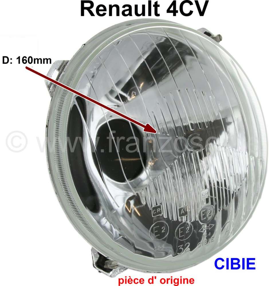 Renault - reflecteur de phare, Renault 4cv, Cibié, pièce d'origine, origine : stock d'époque prov