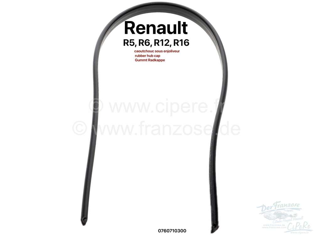 Renault - caoutchouc sous enjoliveur, Renault R5, R6, R12, R15, R16 (R1151, R1152, R1153, R1154, R11