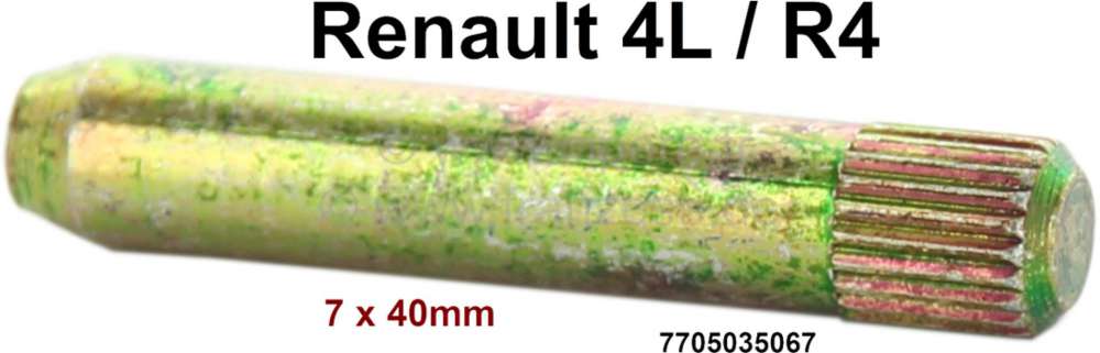 Renault - goupille de charnière de hayon, Renault 4L, dimensions: 7x40mm, n° d'origine 7705035067