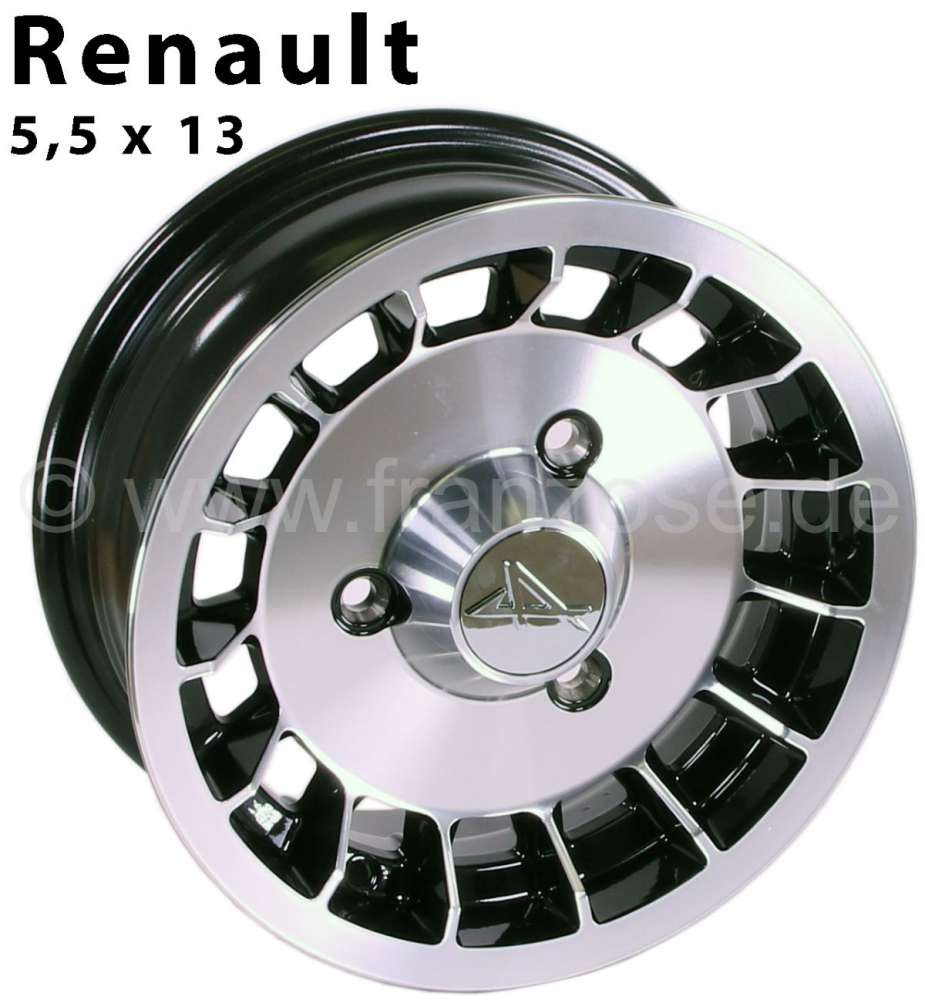 Renault - jante design Alpine, dimensions: 5,5 x 13, déport ET: 25, entraxe 3 x 130. Jante de coule